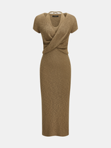 Cross Front Knit Top & Halter Maxi Dress Set