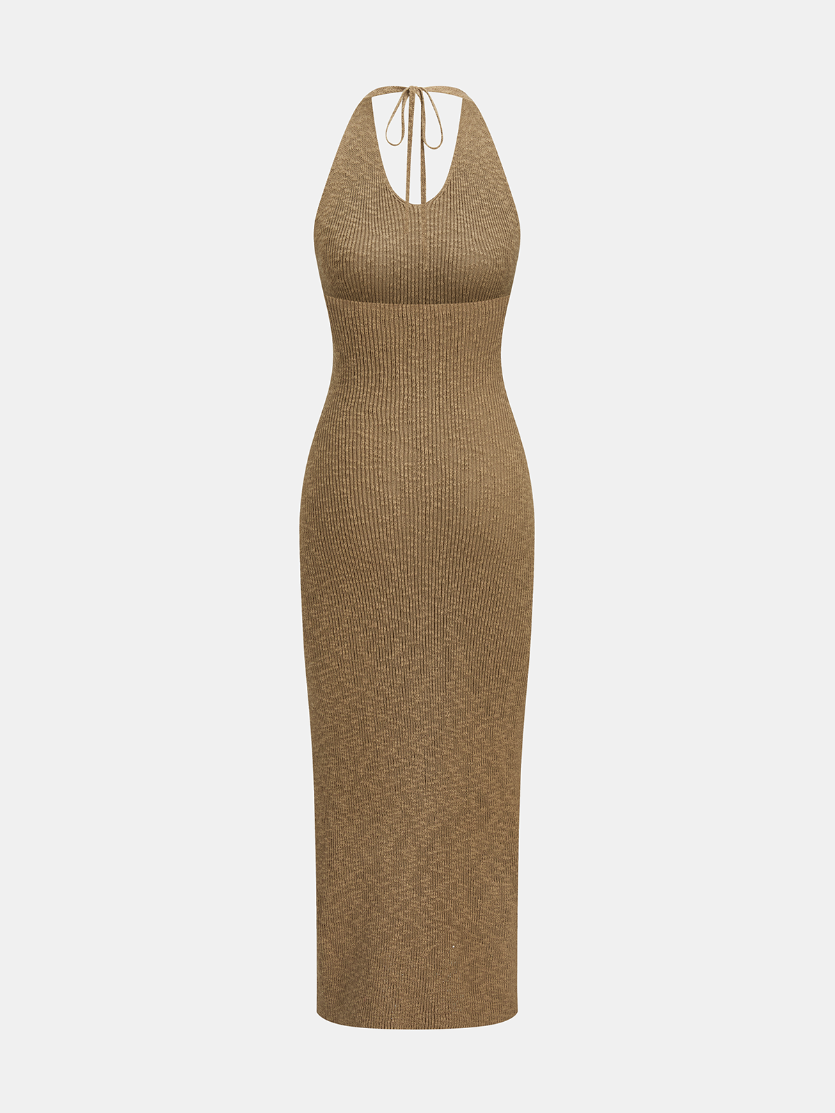 Cross Front Knit Top & Halter Maxi Dress Set
