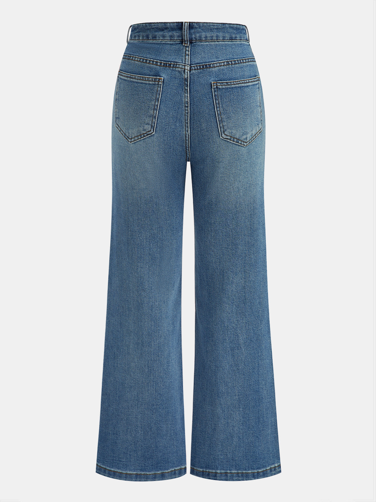 Snowflake Rhinestone Straight-Leg Jeans