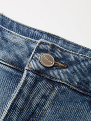 Snowflake Rhinestone Straight-Leg Jeans