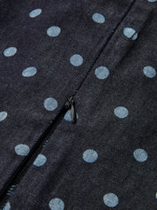 Denim Polka Dot Crop Top & Pants Set
